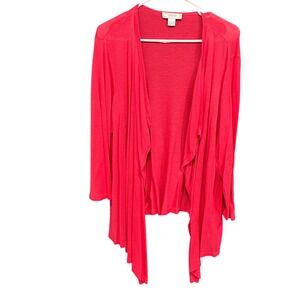 CJ Banks Coral Open Front Cardigan‎ Lightweight Knit Sweater 2X
